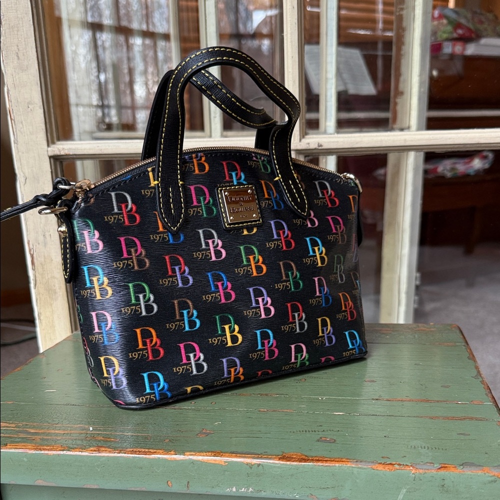 Dooney & Bourke Black Mini Bag 1975 Multicolor Logo